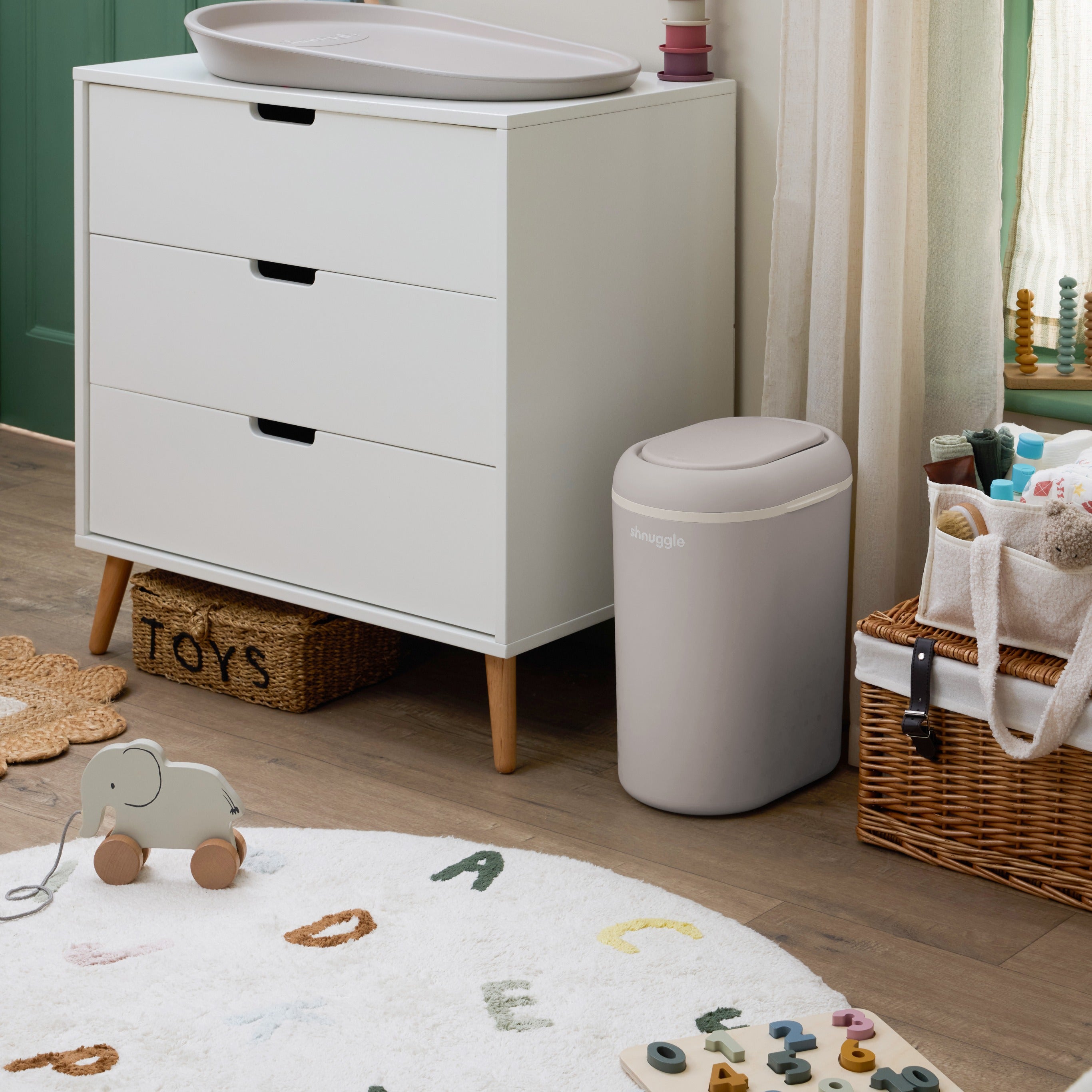 Shnuggle Eco Touch Nappy Bin Taupe - Shnuggle
