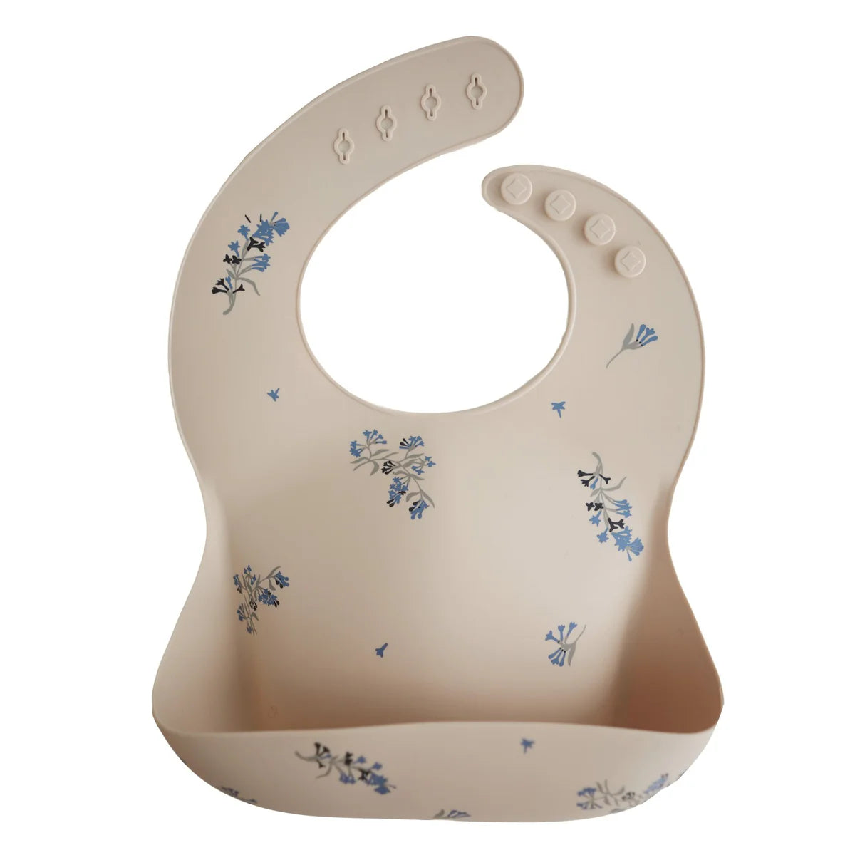 Silicone Baby Bib Lilac Flowers - Mushie