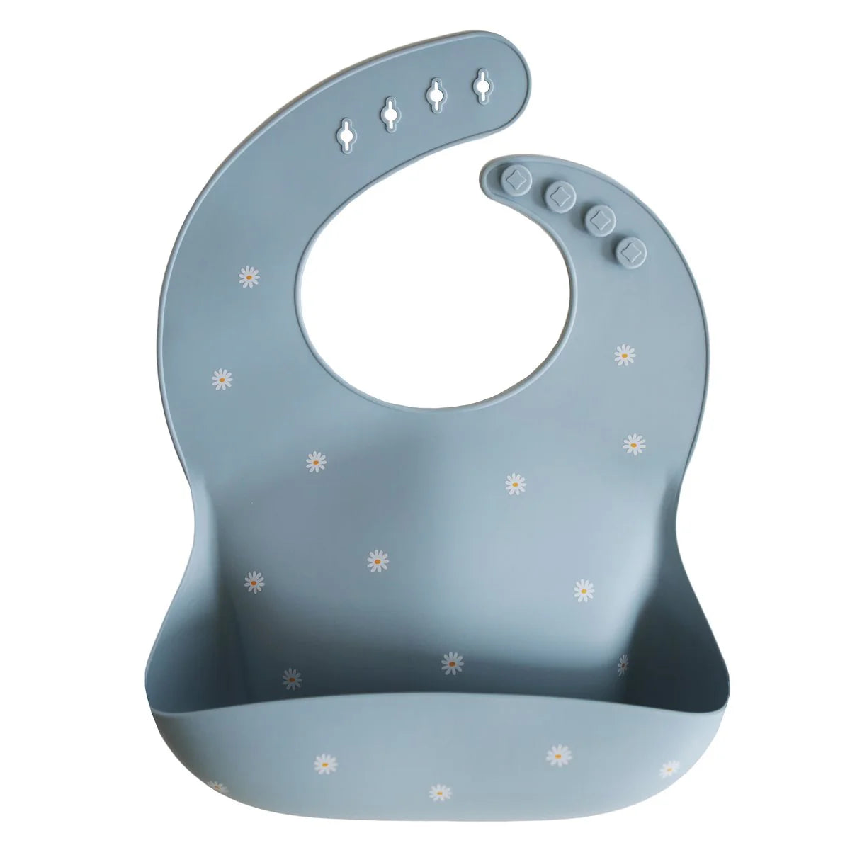 Silicone Baby Bib White Daisy - Mushie