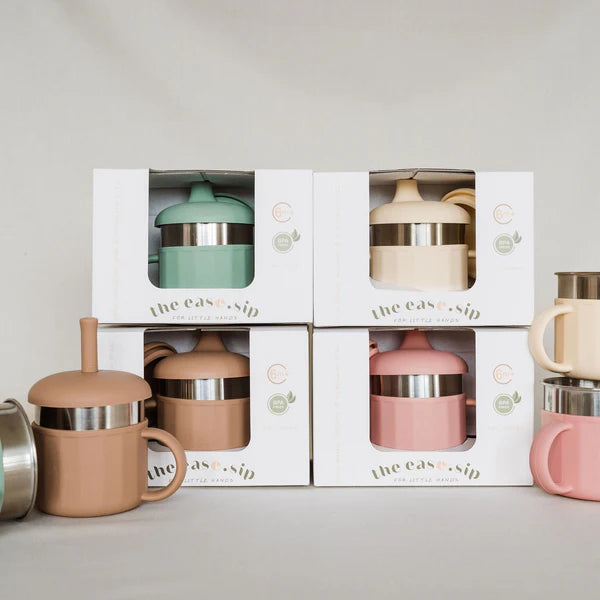 Ease Sip 3 in 1 Stainless Steel Baby Cup Tan - Ease.Baby