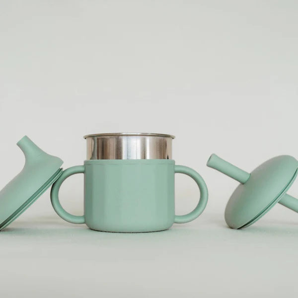 Ease Sip 3 in 1 Stainless Steel Baby Cup Sage - Ease.Baby