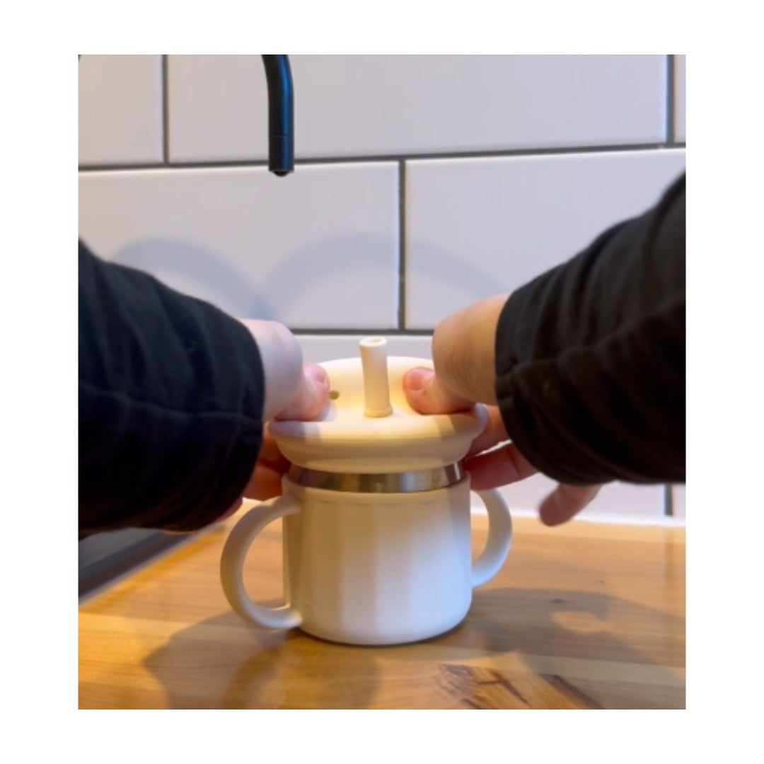 Ease Sip 3 in 1 Stainless Steel Baby Cup Tan - Ease.Baby