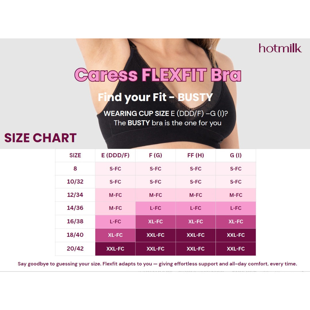 Hotmilk Caress FlexFit Nursing Bra - Busty Black L Full Cup - Hotmilk