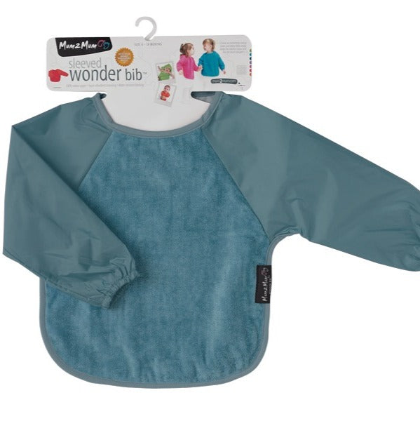 Sleeved Wonder Bib Denim 6-18mth - Mum2Mum