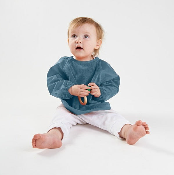 Sleeved Wonder Bib Denim 6-18mth - Mum2Mum