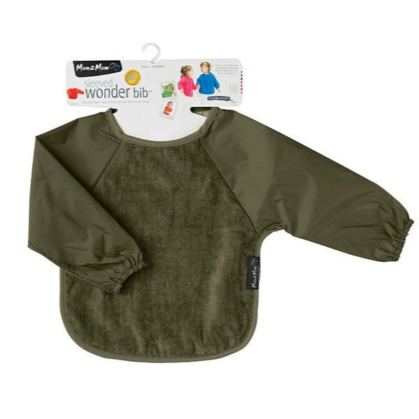 Sleeved Wonder Bib Olive 6-18mth - Mum2Mum