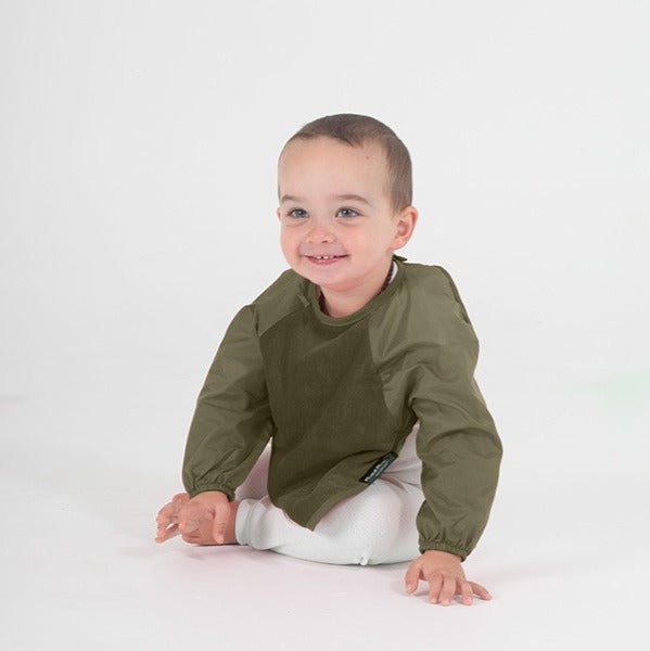 Sleeved Wonder Bib Olive 6-18mth - Mum2Mum