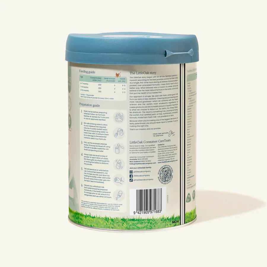 Natural Goat Milk Follow-on Formula with Olive Oil Stage 2 800gm - LittleOak