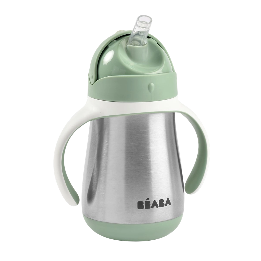 Beaba Stainless Steel Straw Cup Sage Green 250ml - Beaba