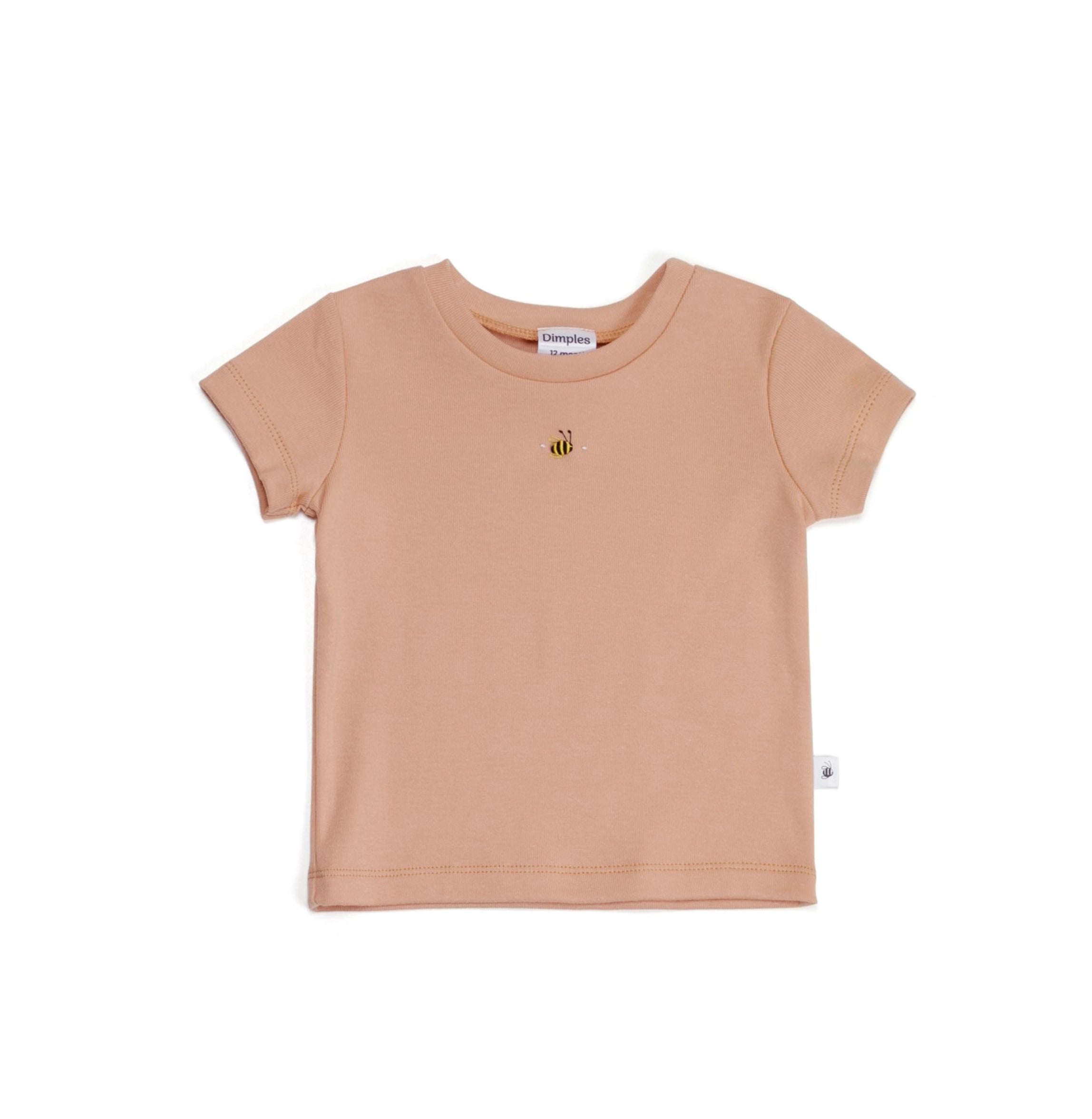 Cotton T-Shirt 12mth Clay - Dimples