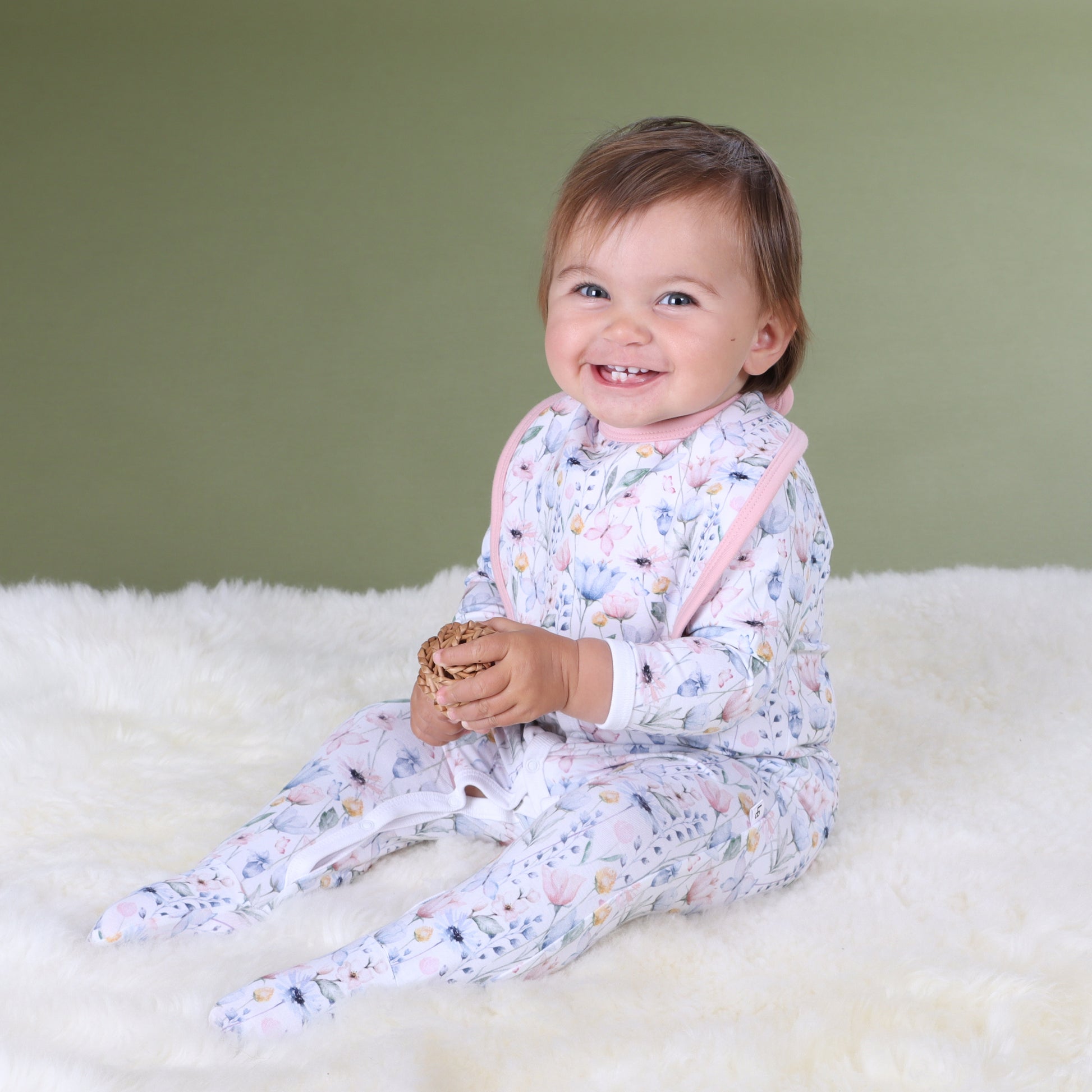 Cotton Babygrow 12mth Floral - Little Bee by Dimples