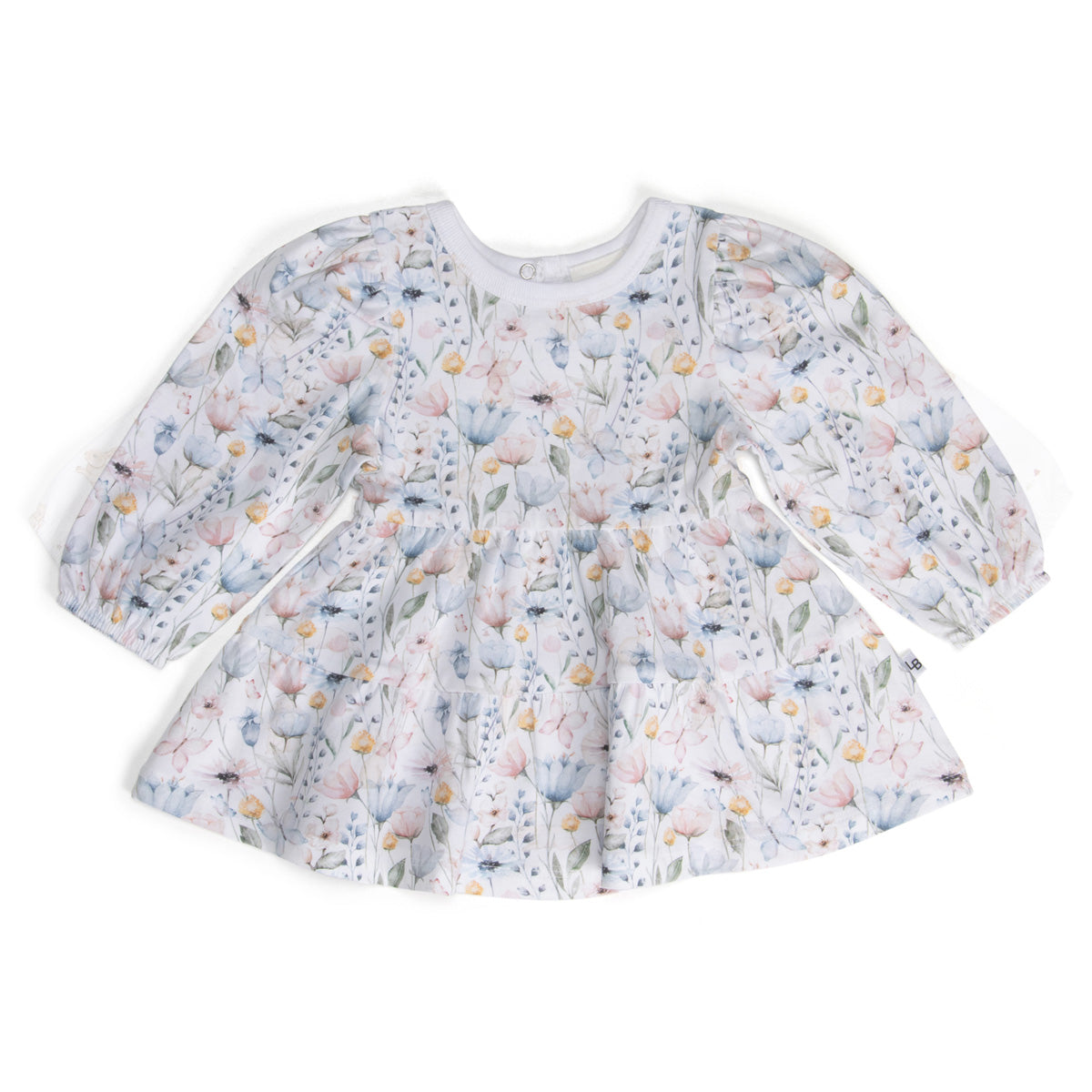 Cotton Tiered Dress 12mth Floral - Little Bee by Dimples