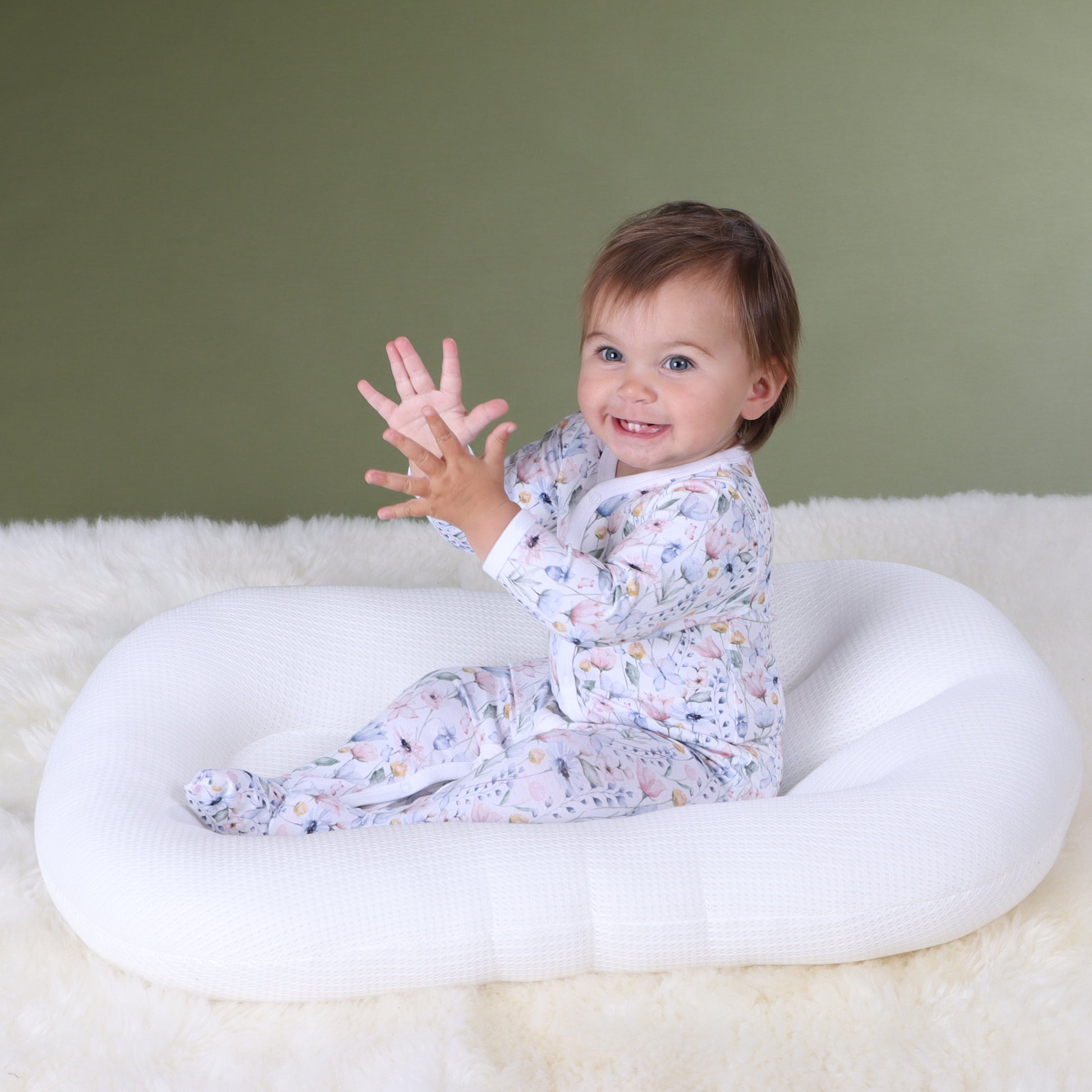 Cotton Babygrow 12mth Floral - Little Bee by Dimples