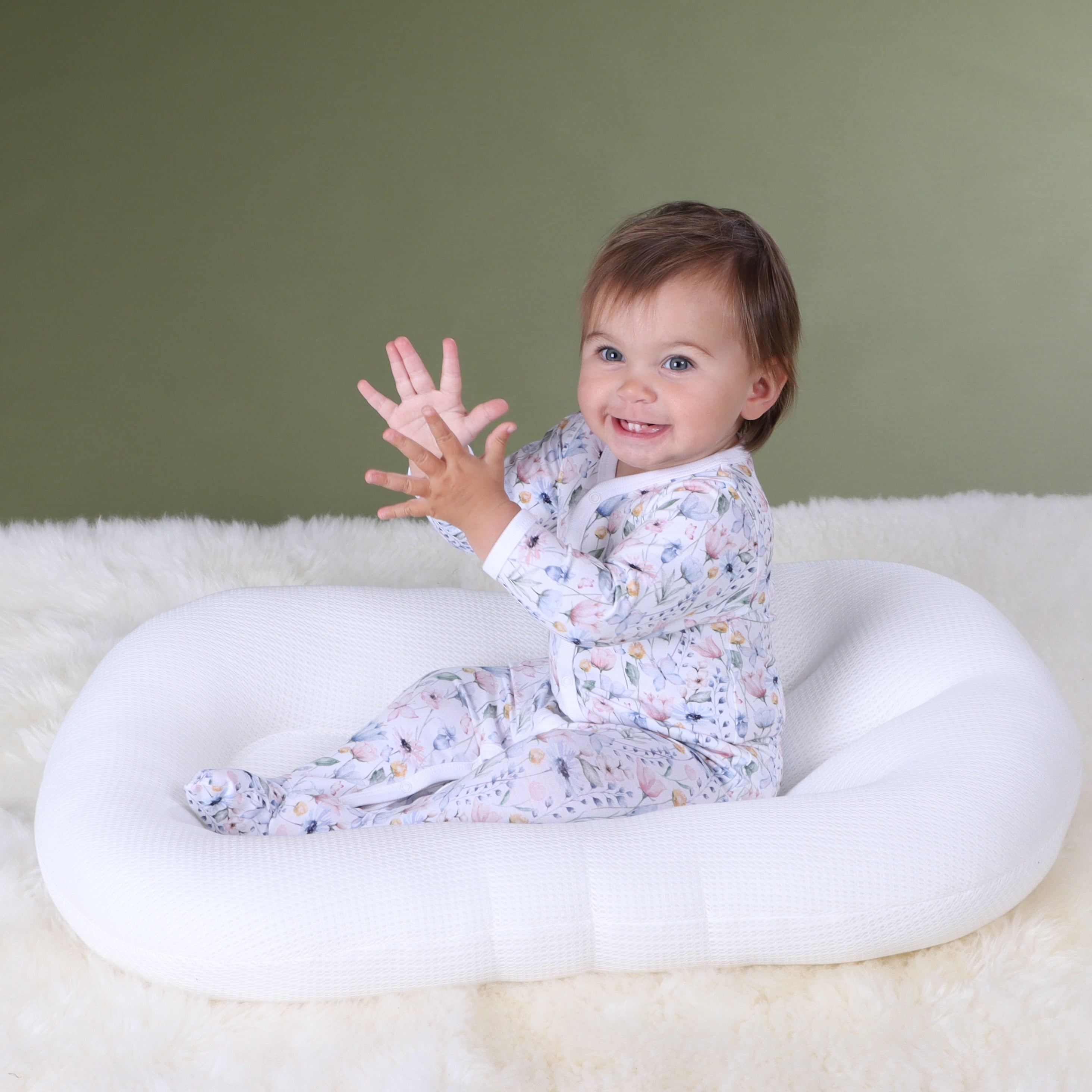 Cotton Babygrow 12mth Floral - Little Bee by Dimples