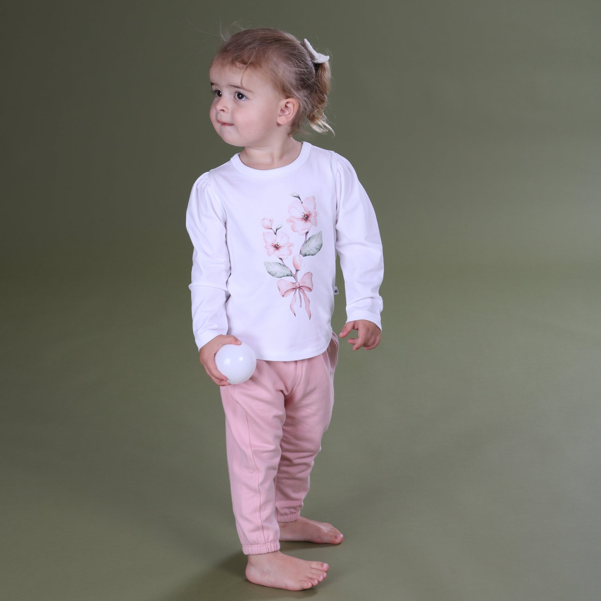 Cotton Long Sleeve Top 12mth Floral - Little Bee by Dimples