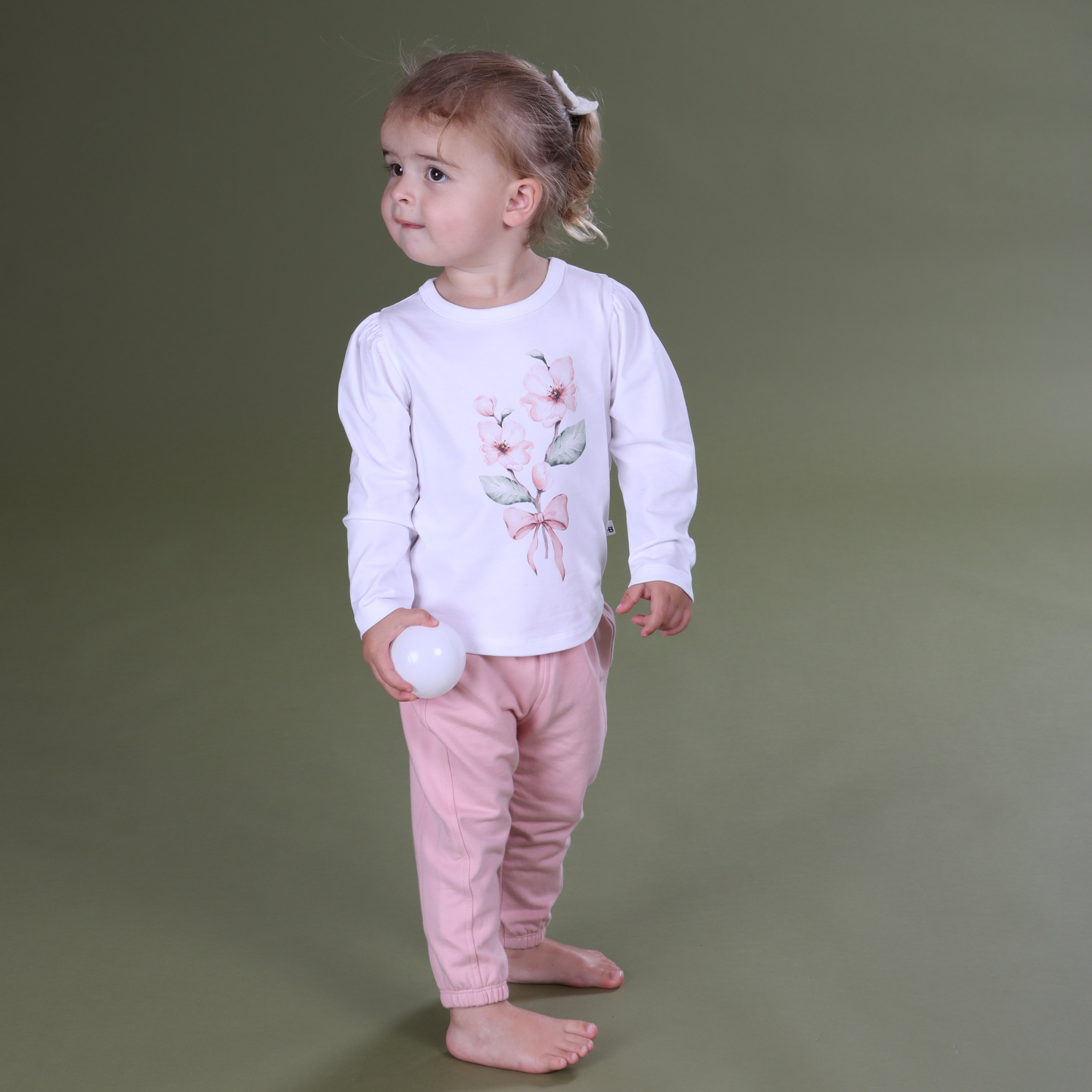 Cotton Long Sleeve Top 12mth Floral - Little Bee by Dimples
