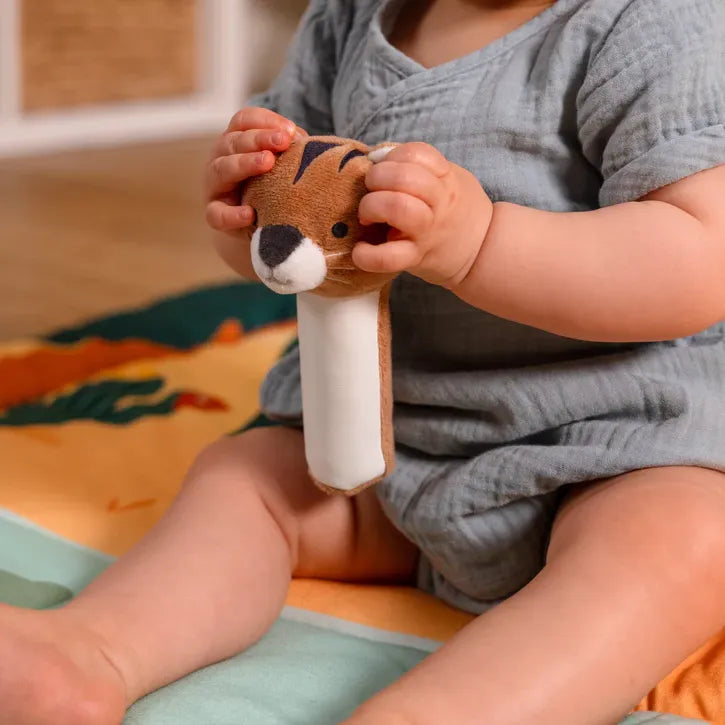Tim Green Rattle Tim The Tiger Squeaker Rattle | Sensory Soft Rattle For Babies ...