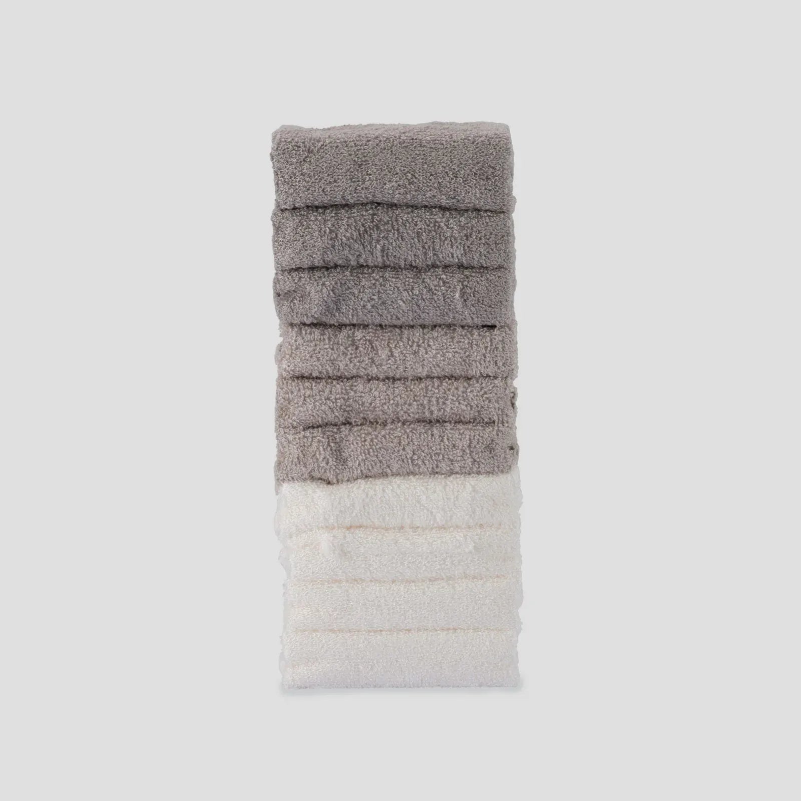 Towelling Washer 10pk Stone Grey - Little Bamboo