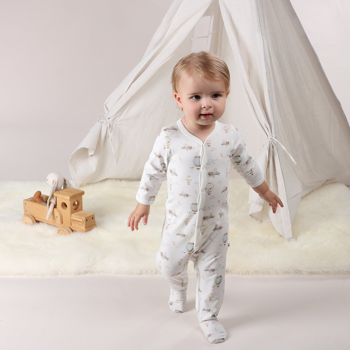 Cotton Babygrow - Little Bee by Dimples - Dimples