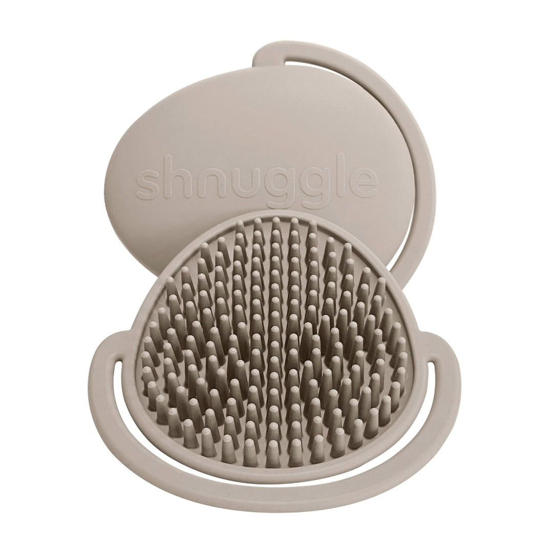 Shnuggle Baby Shampoo Brush | Bathing Accessories | Dimples NZ | Taupe