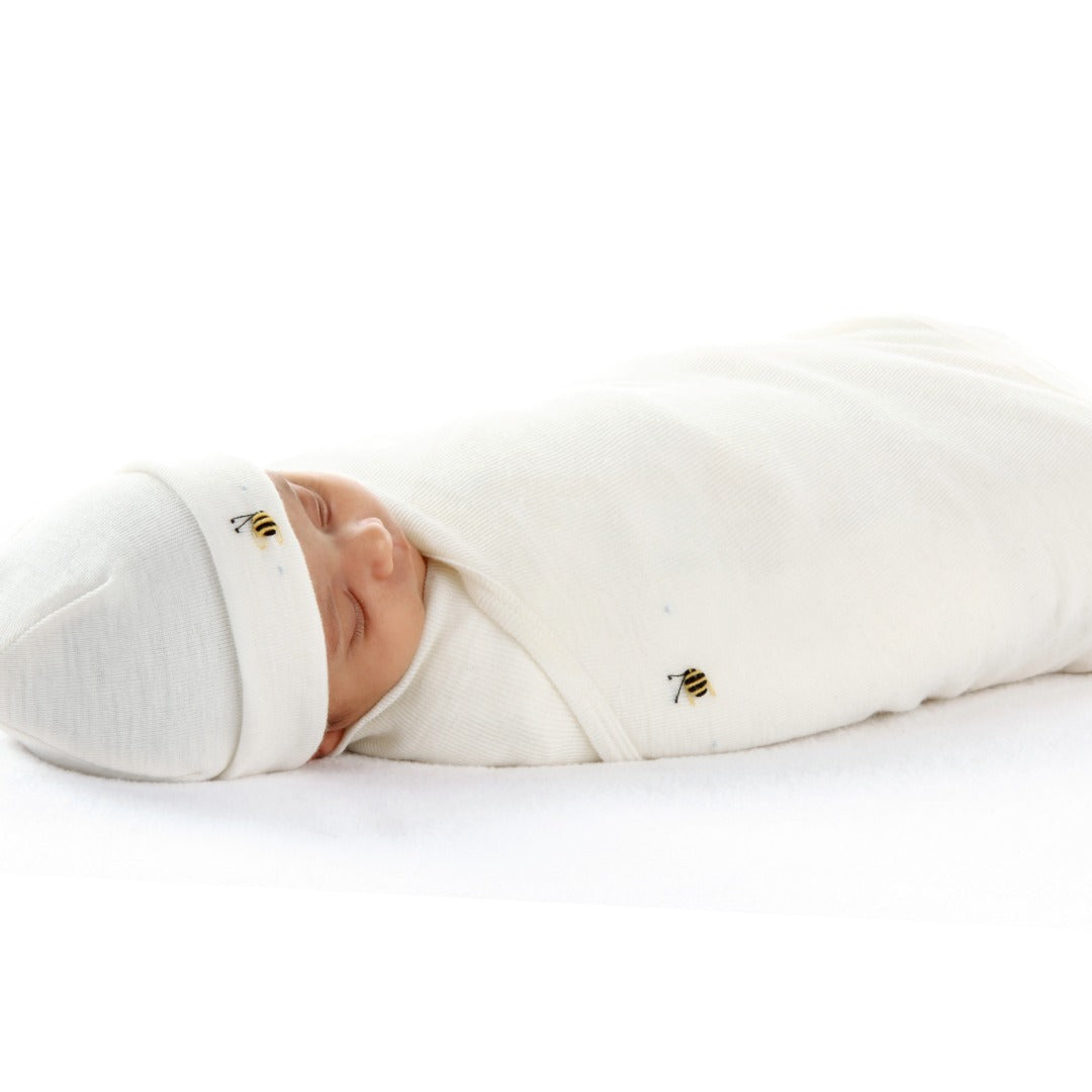 Merino Snugglewrap NB-6mth Cream Rose - Dimples