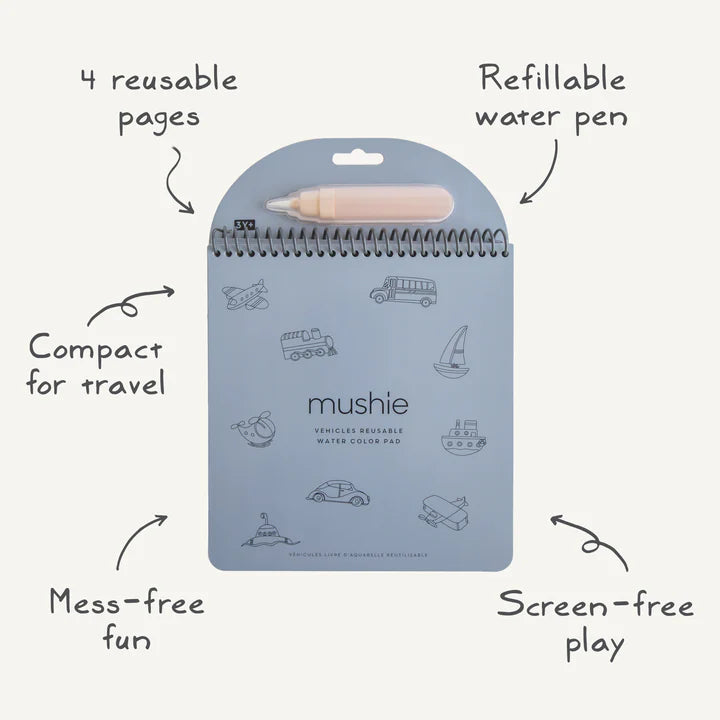 Mushie Reusable Water Colour Pad Vehicles - Mushie