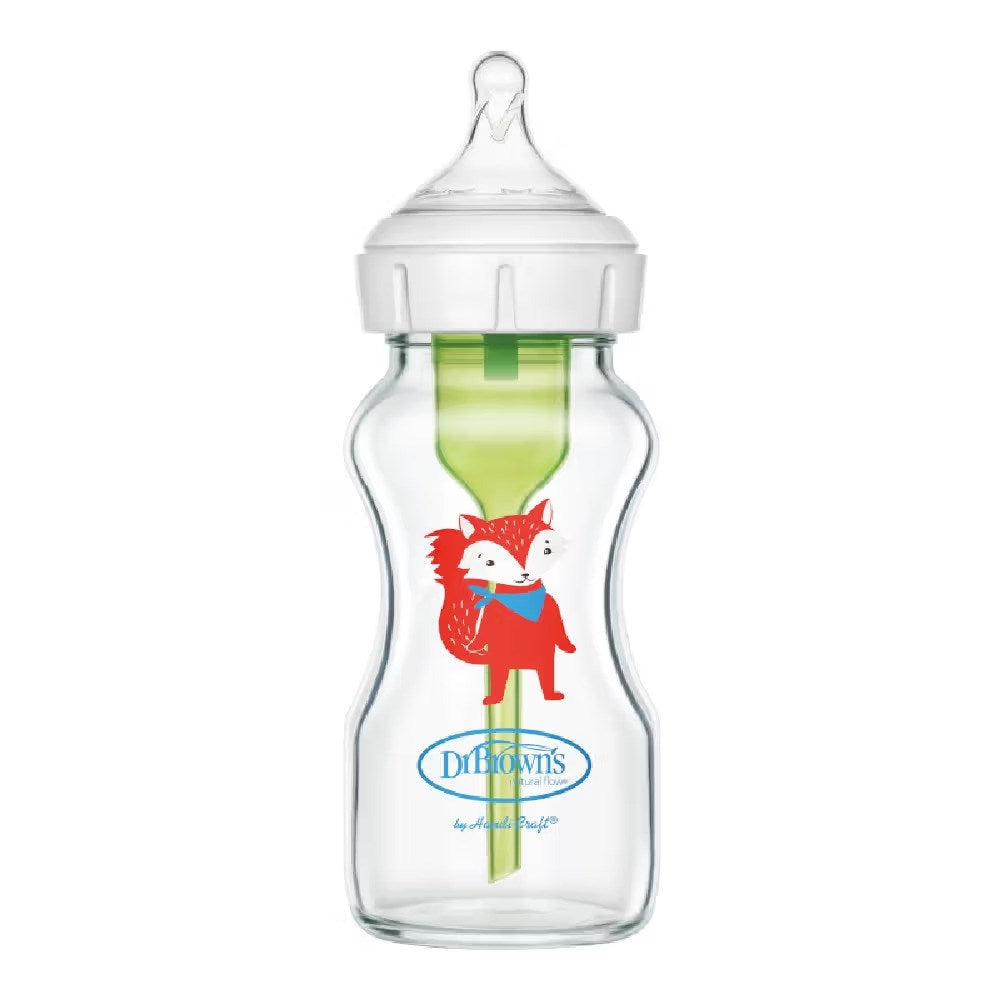 Dr Brown's Wide Neck Glass Bottle Level 3 - 270ml - Dr Brown's - Dimples