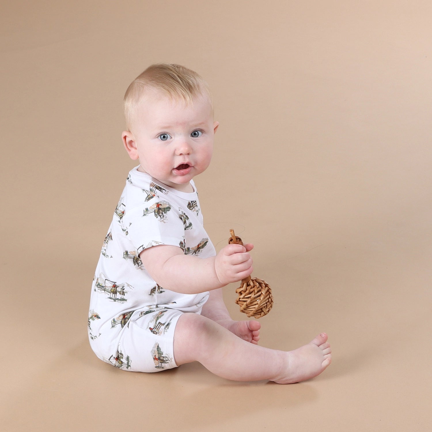 Cotton Romper 12mth Cowboys - Little Bee by Dimples