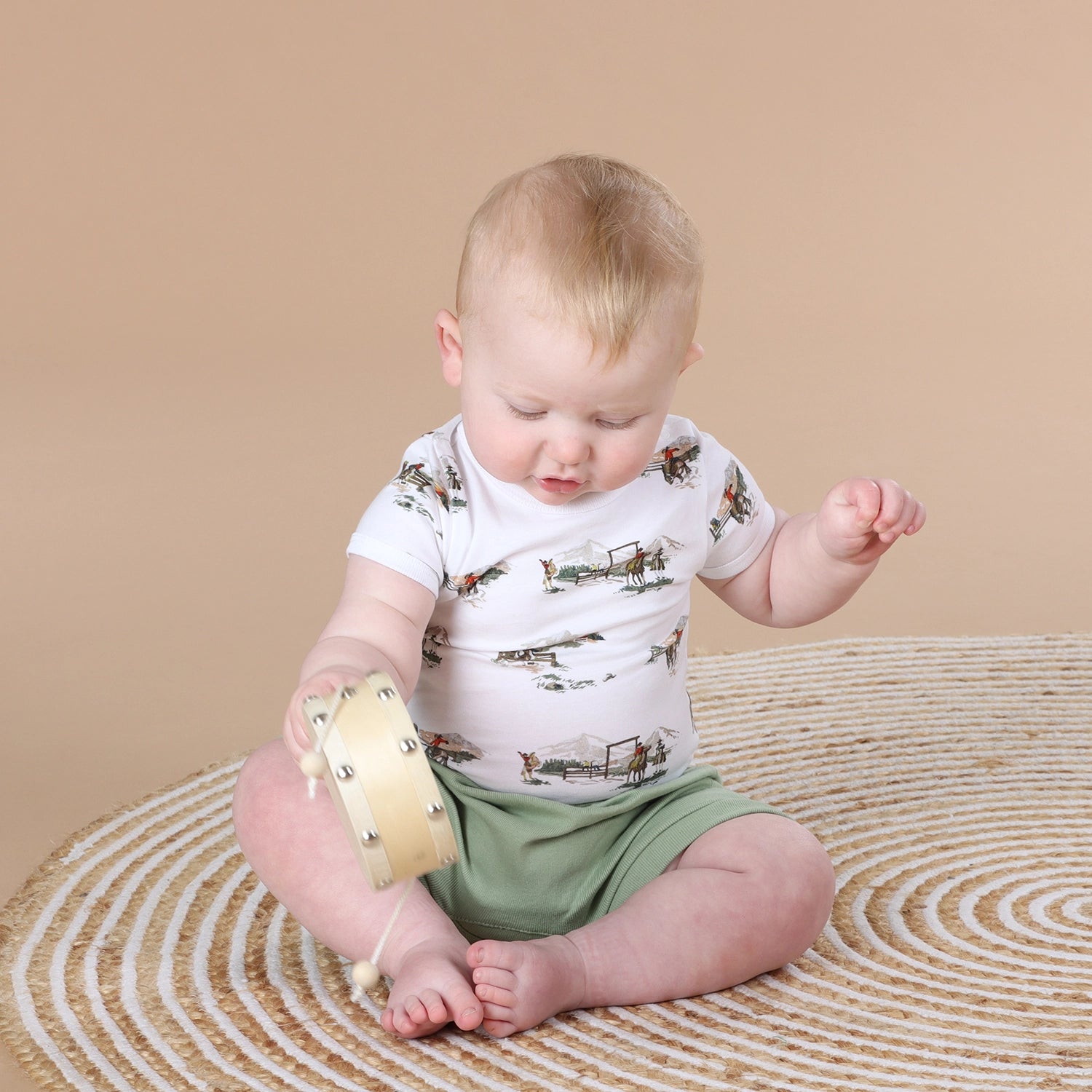 Cotton Bodysuit 12mth Cowboys - Little Bee by Dimples
