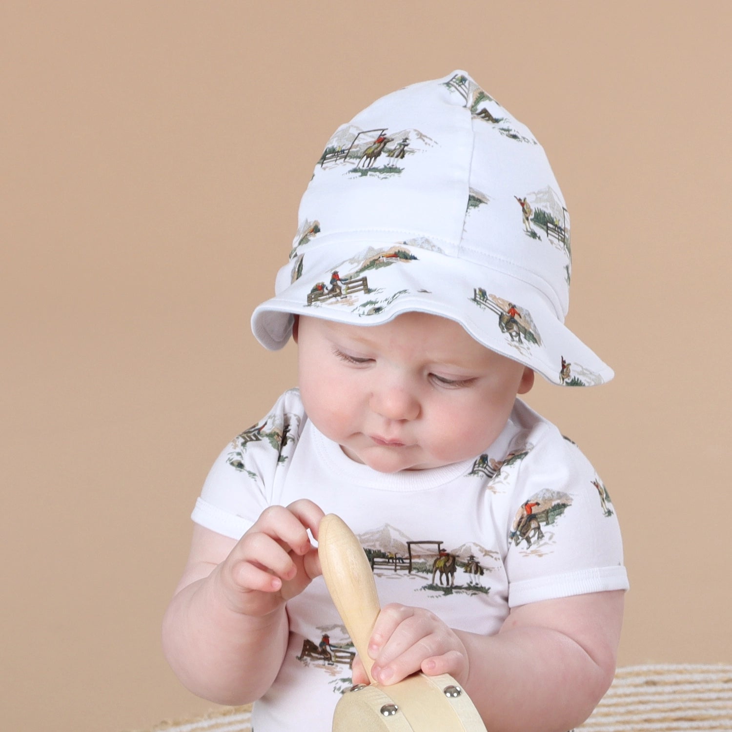 Cotton Bodysuit 12mth Cowboys - Little Bee by Dimples