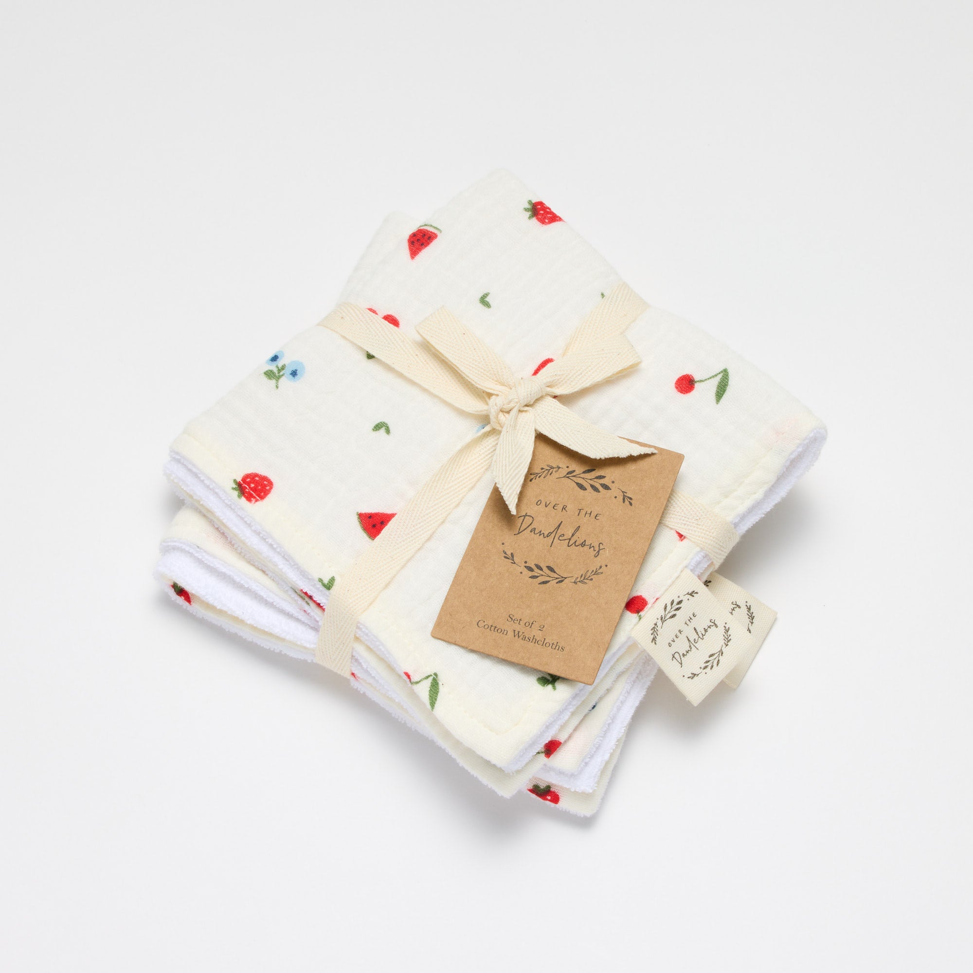 Muslin Wash Cloth 2pk Sweet Pickings - Over the Dandelions