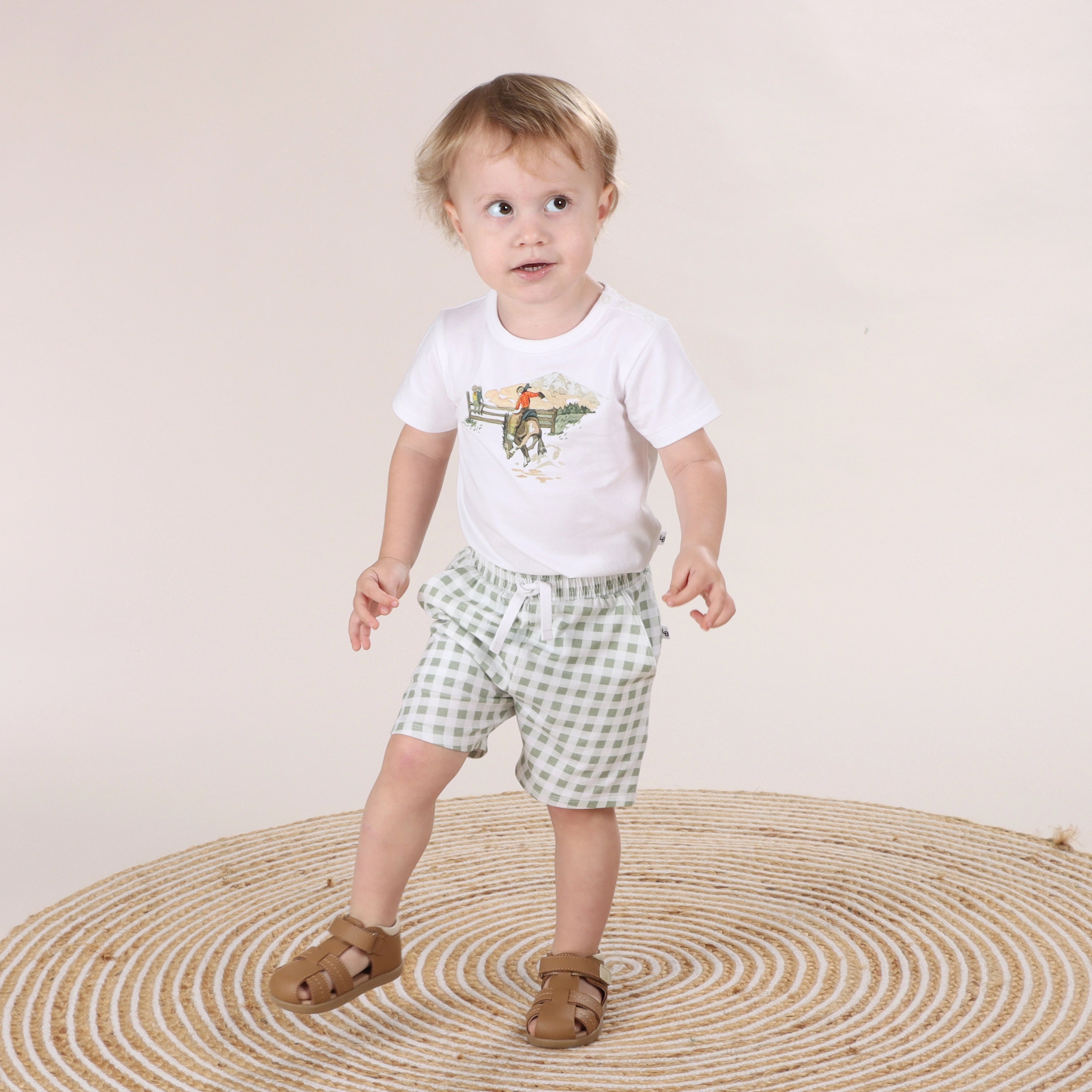 Cotton Shorts 3mth Green - Little Bee by Dimples