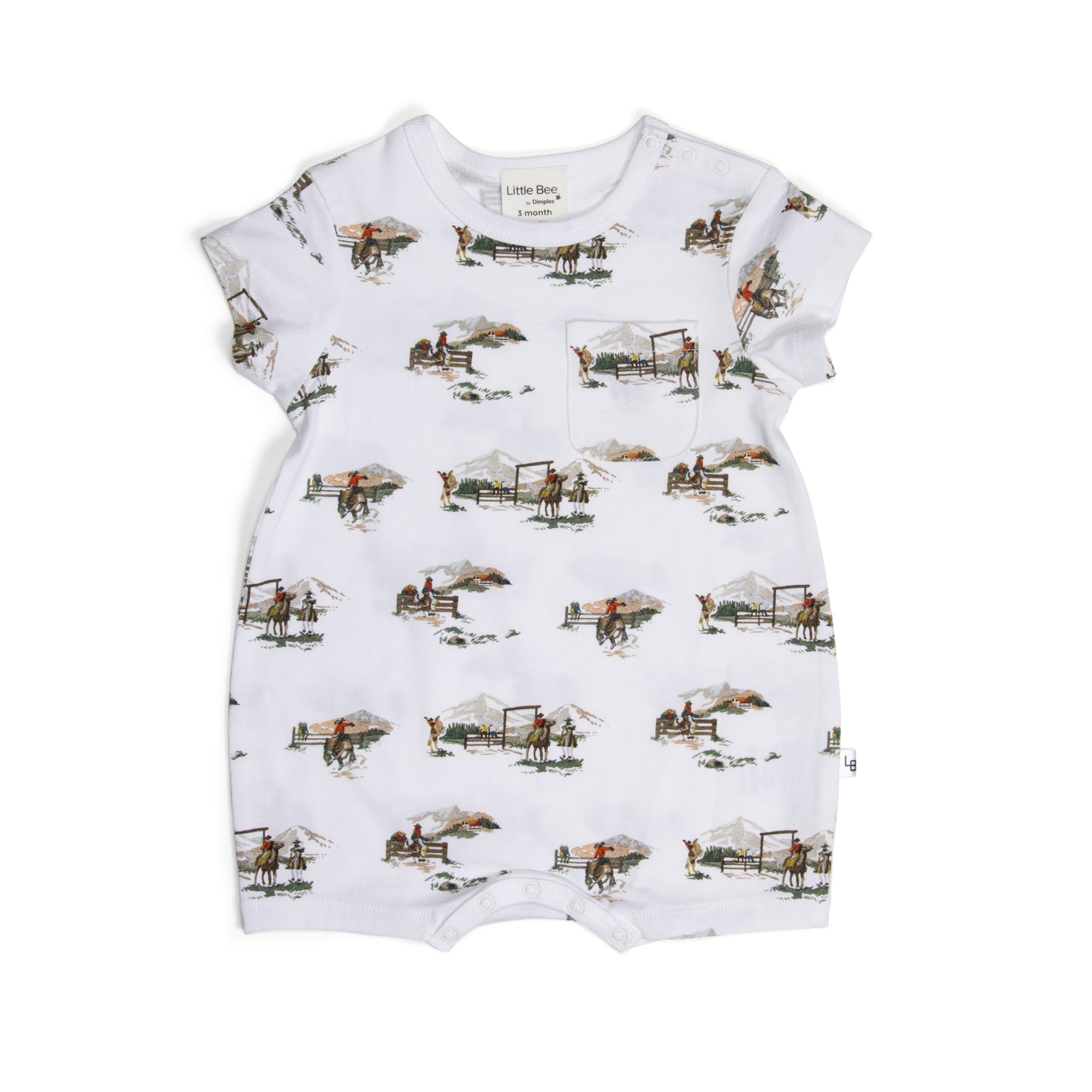 Cowboy With Dimples Organic Cotton Romper - Cowboys | Dimples NZ | Cowboys