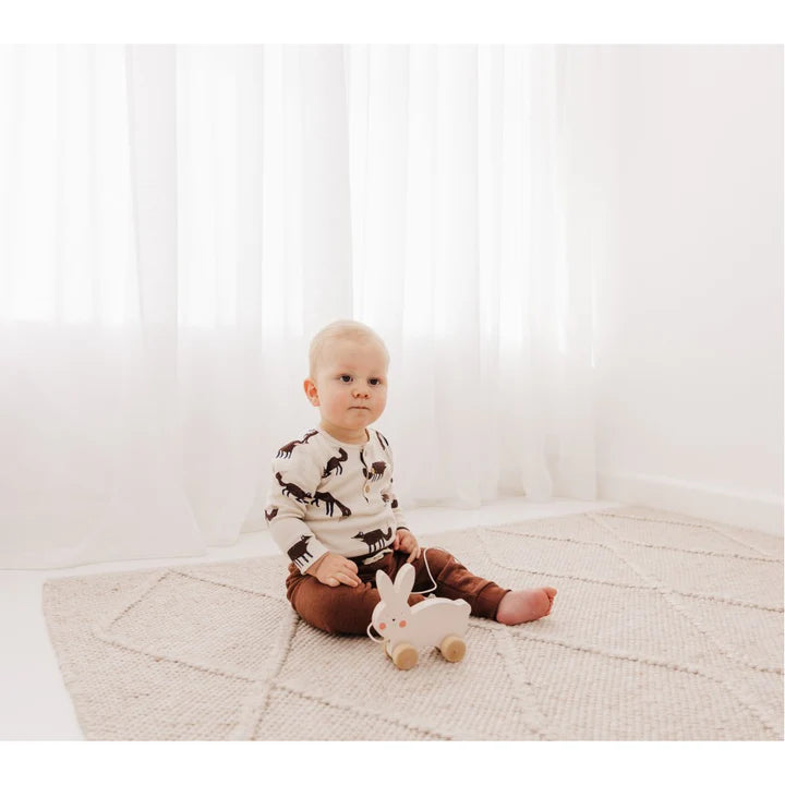 Wooden Rabbit Pull Along - Bubble