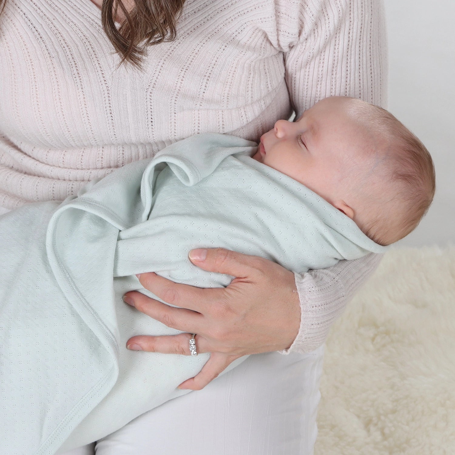 Merino XL Wrap Duck Egg O/S - Little Bee by Dimples