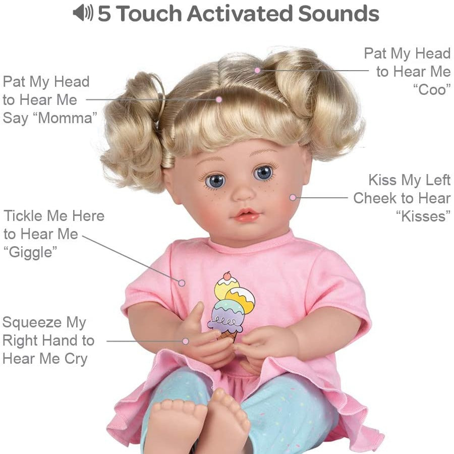 Adora Touch Activated Cuddle Doll details