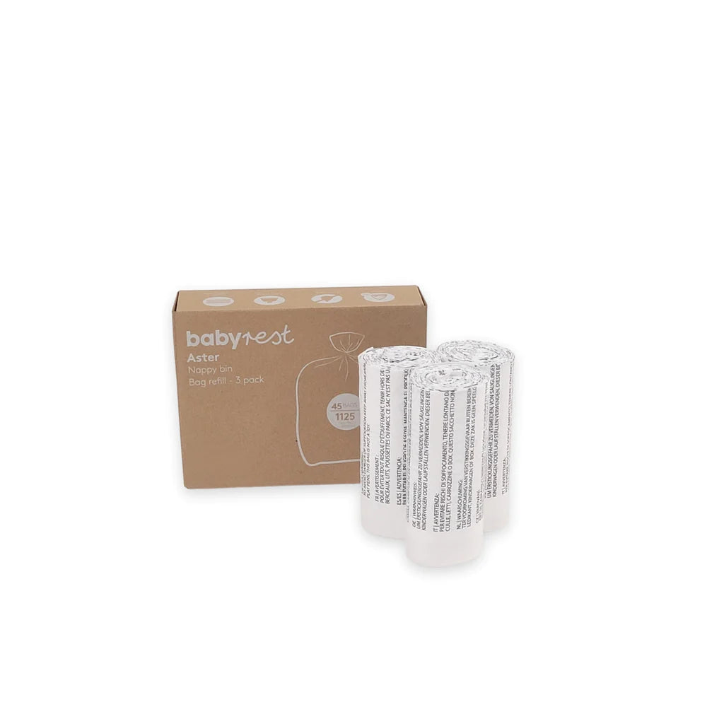 Babyrest 3 Refill packs for babyrest nappy bin with box.