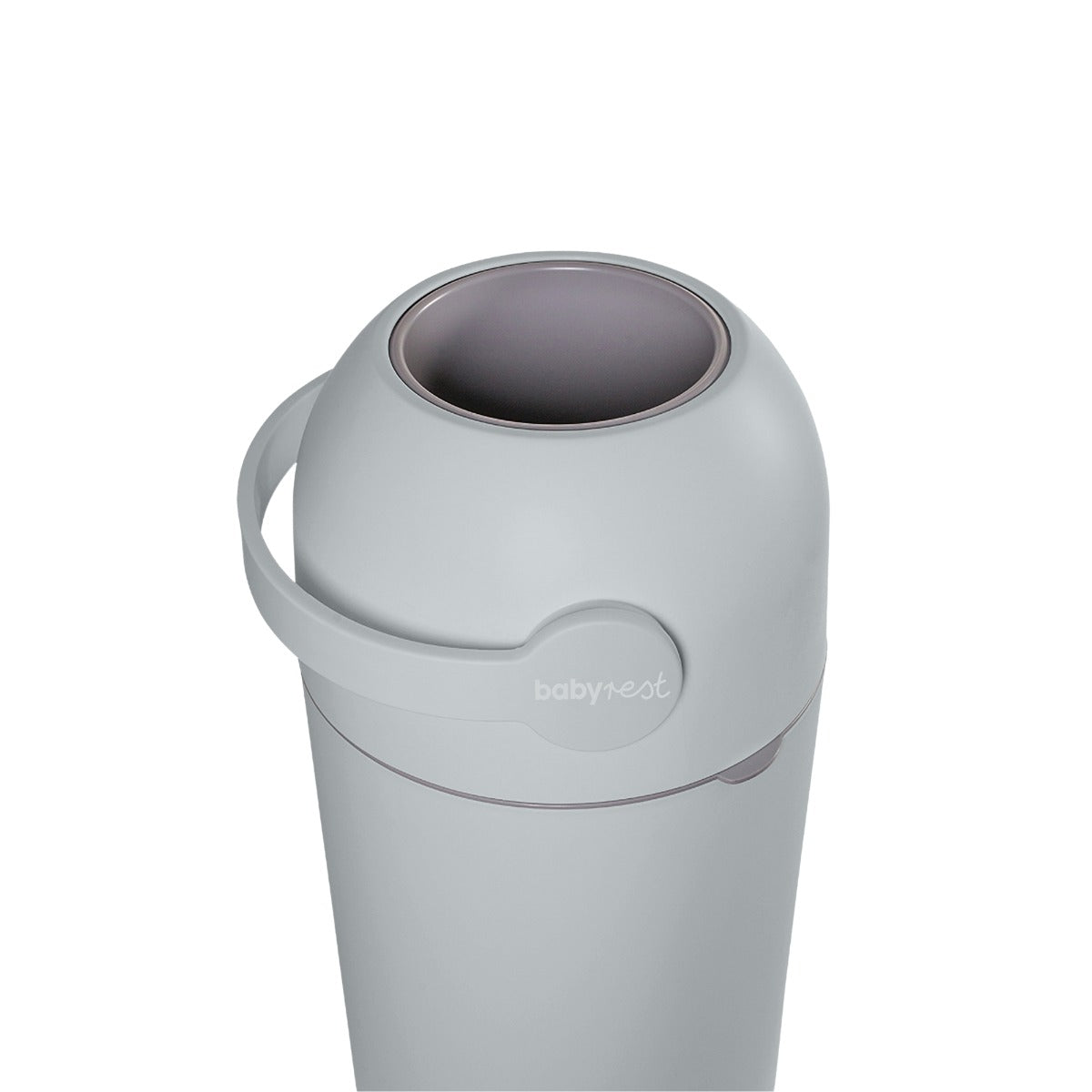 Babyrest Aster Nappy Bin in Grey colour top view.
