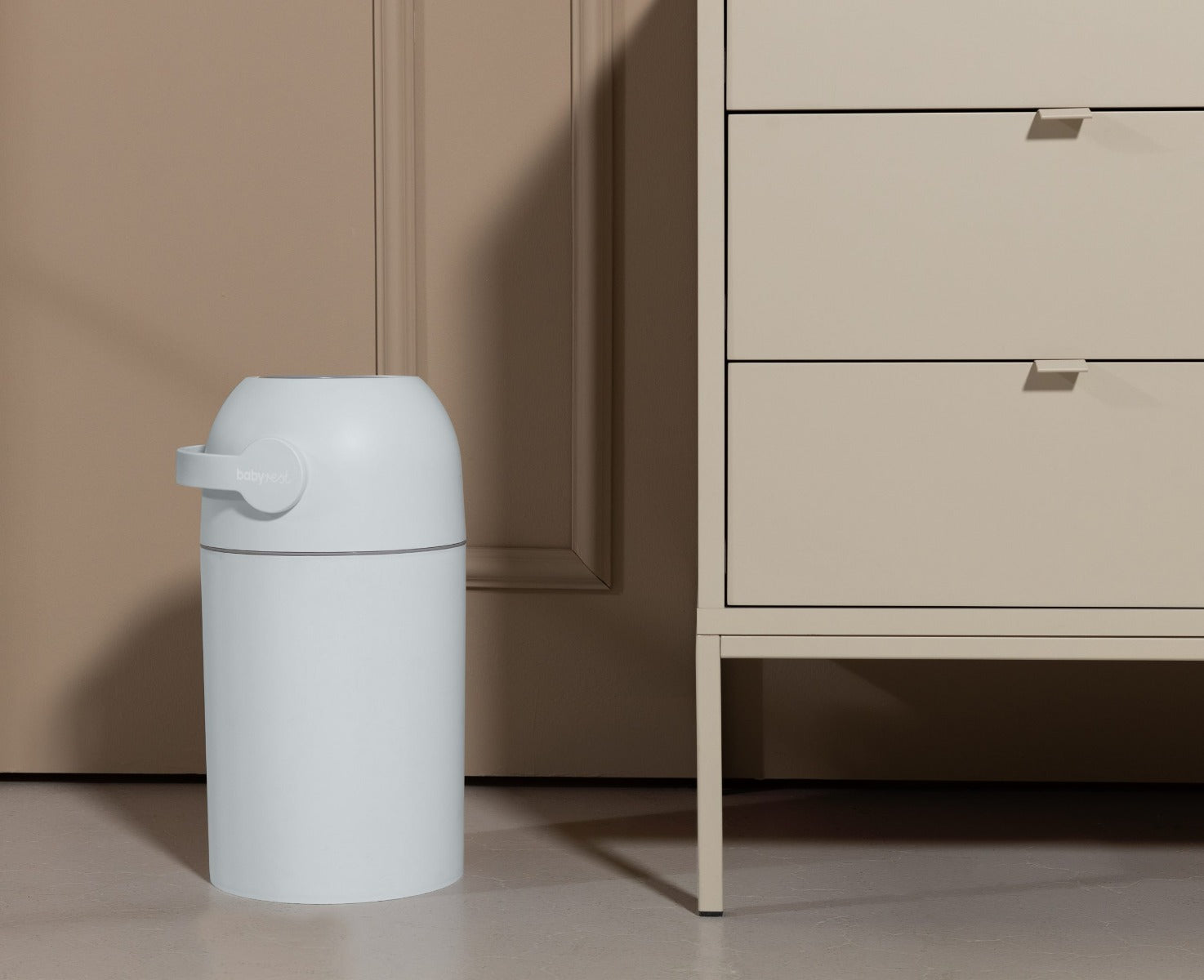 Babyrest Aster Nappy Bin in Grey colour.