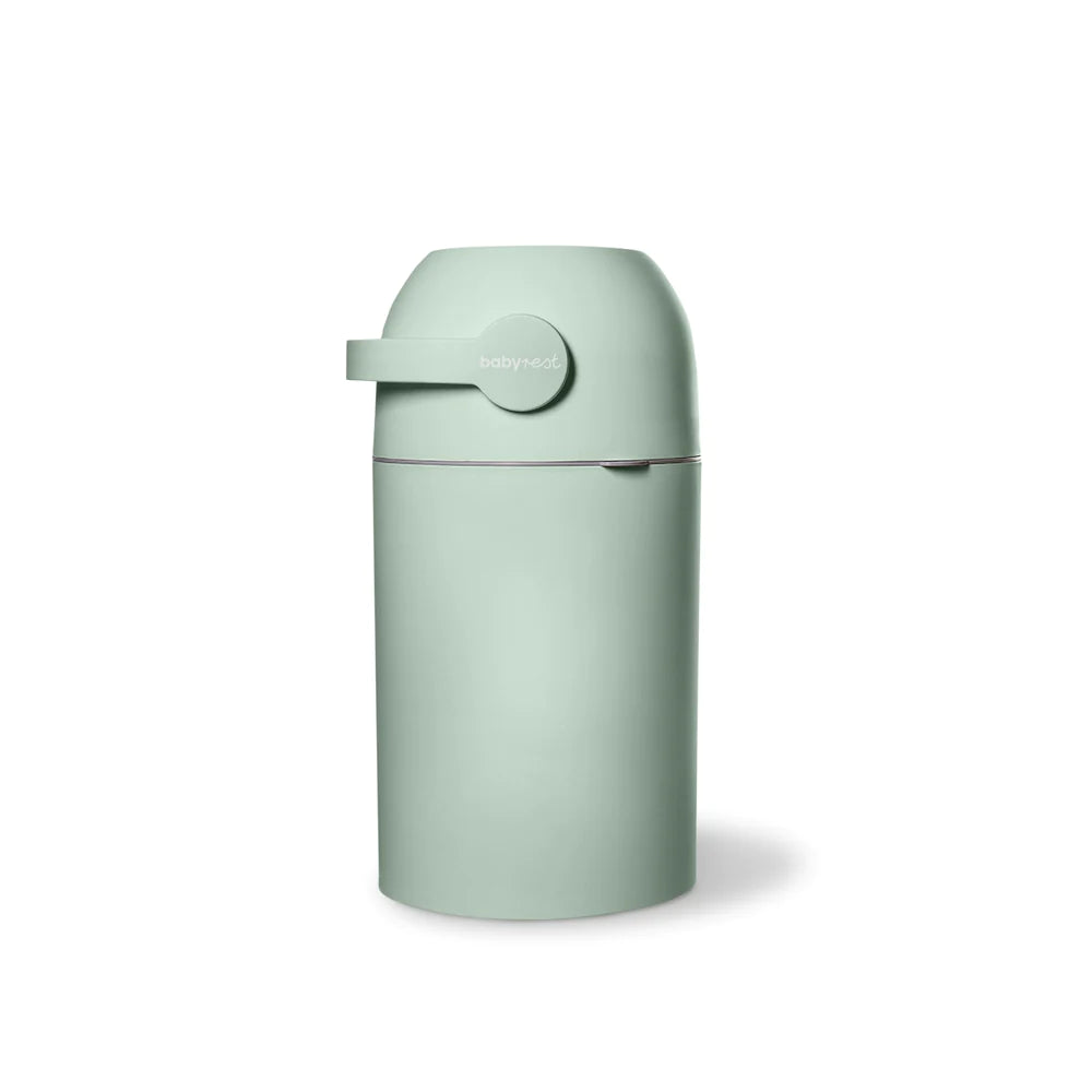 Babyrest baby Aster nappy bin in sage colour with handle.:image,small_image,thumbnail,swatch_image