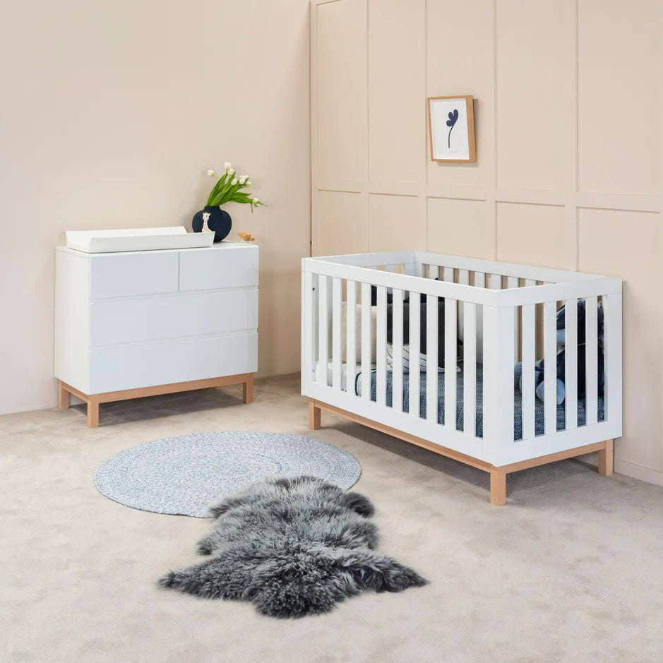 Bailey Chest from Babyrest in a nursery with matching Cot
