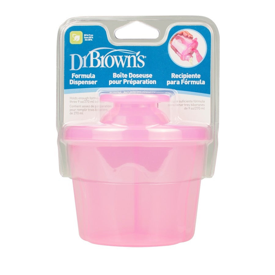 Dr Brown's Pink Milk Powder Dispenser with packaging