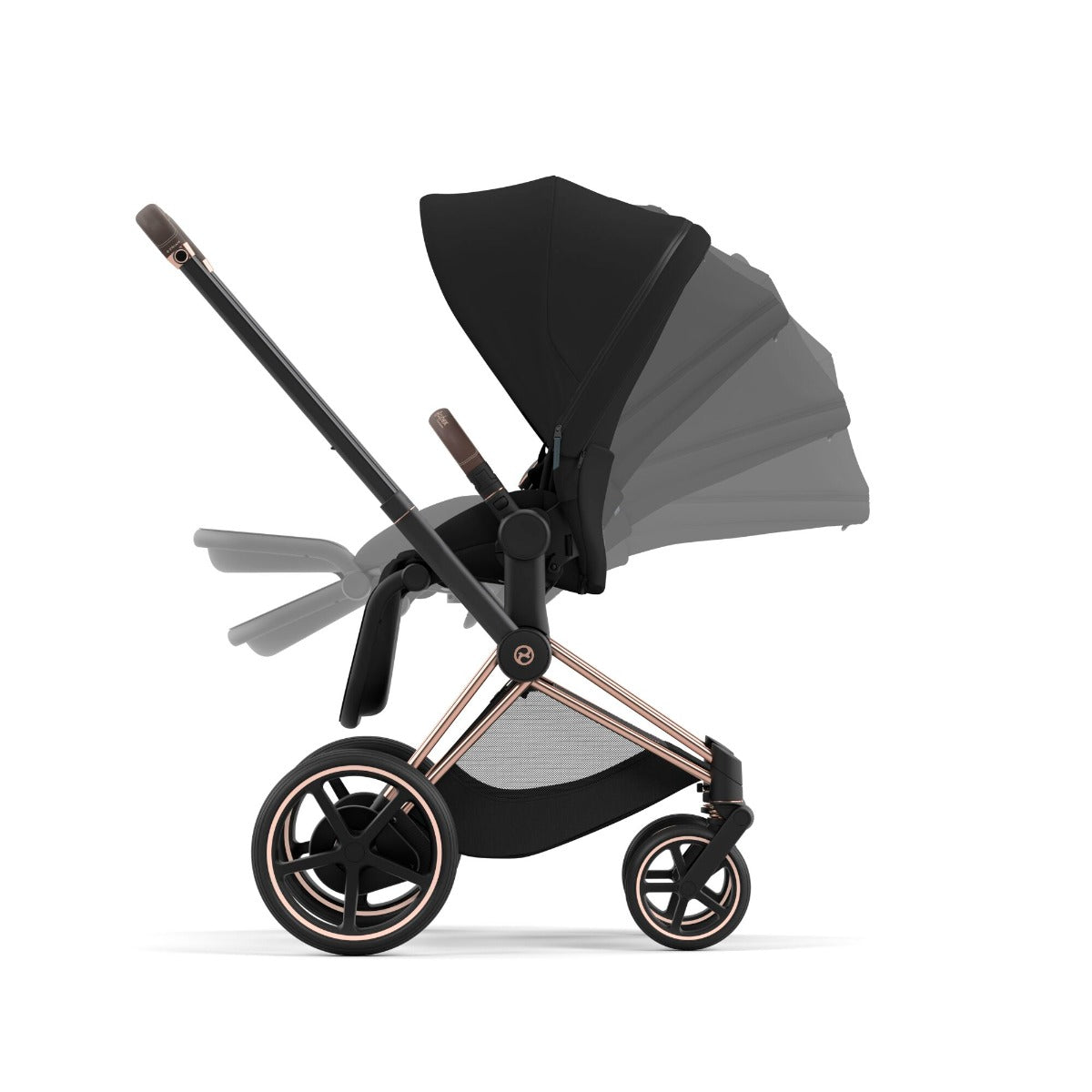 Cybex ePriam Pram 2022 in Rose Gold + Stardust Black Plus motion