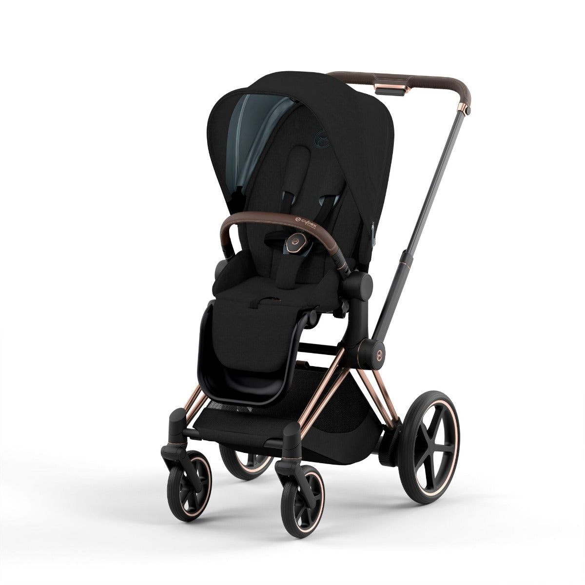 Cybex ePriam Pram 2022 in Rose Gold + Stardust Black Plus:image,small_image,thumbnail,swatch_image