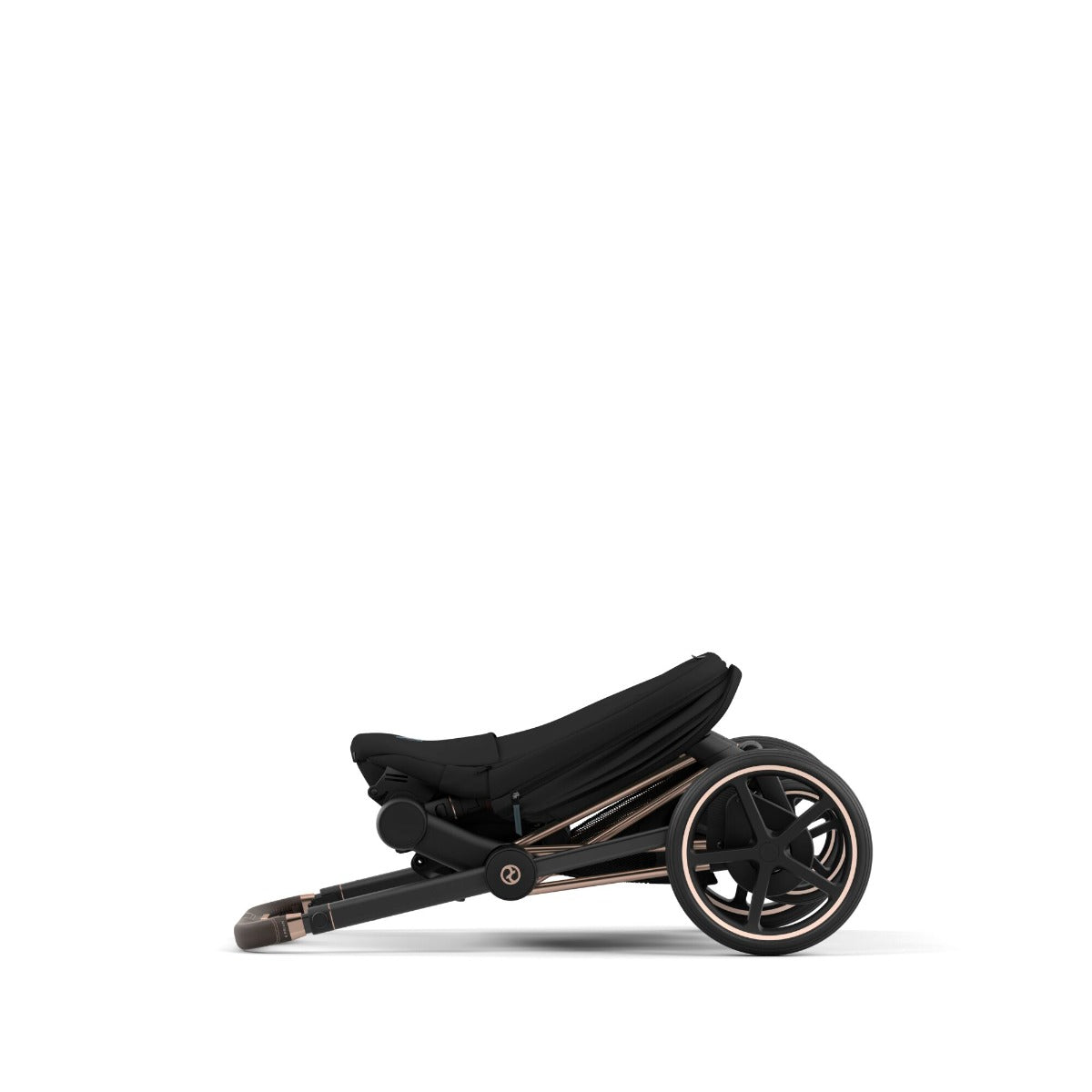 Cybex ePriam Pram 2022 in Rose Gold + Stardust Black Plus Folded