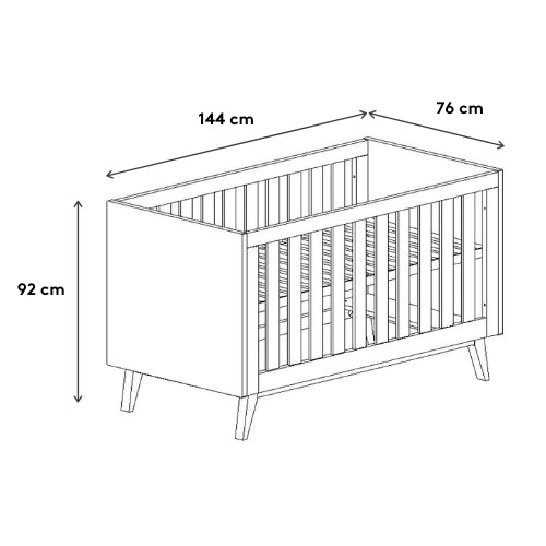 BabyRest Tommi Cot White/Natural