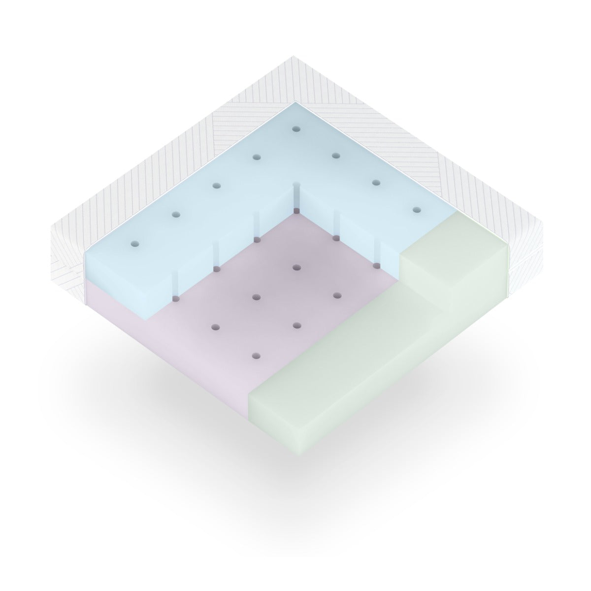 Layers of Duo Core Foam Mattress for baby