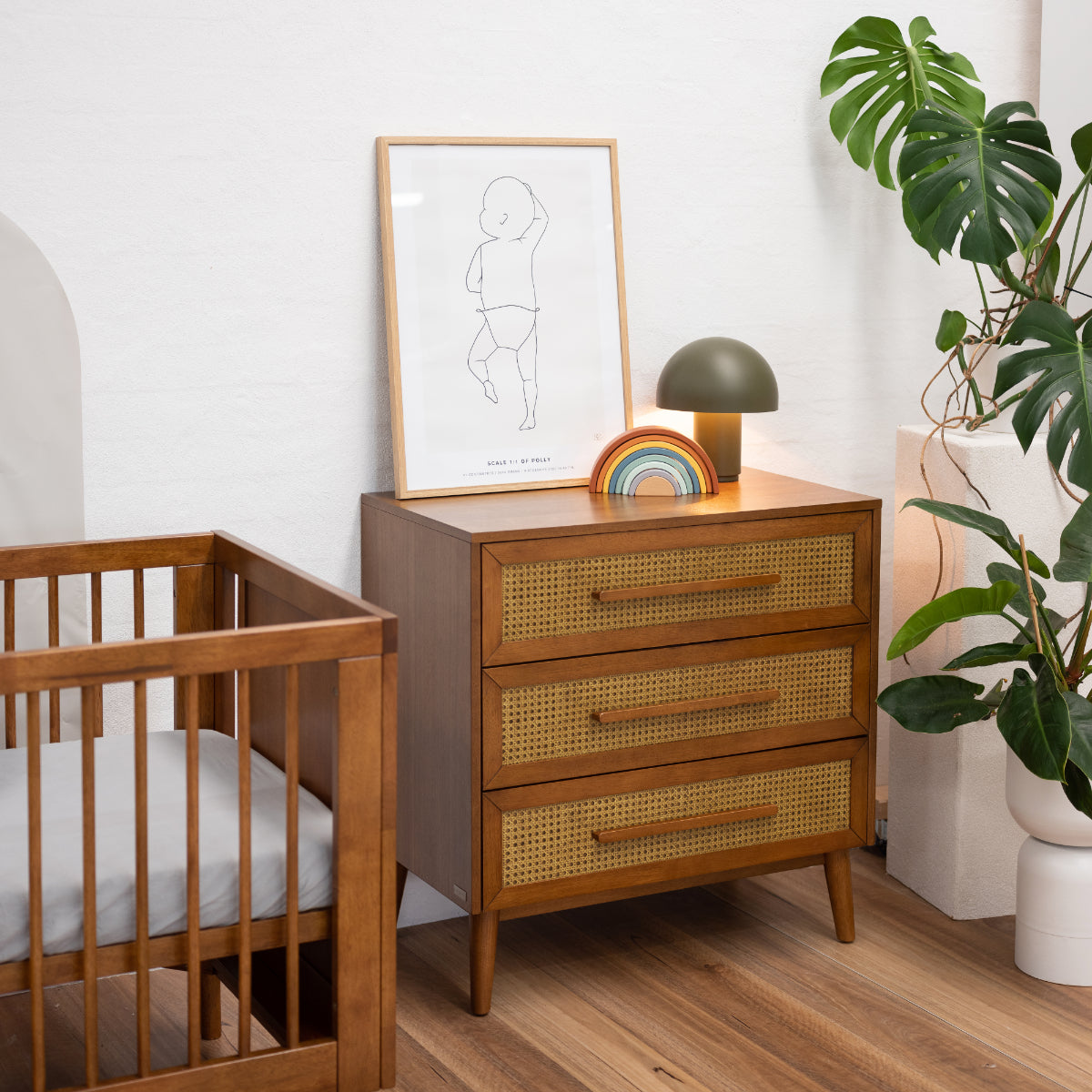 Babyrest teak, Kaya chest with 3 drawers assembled.