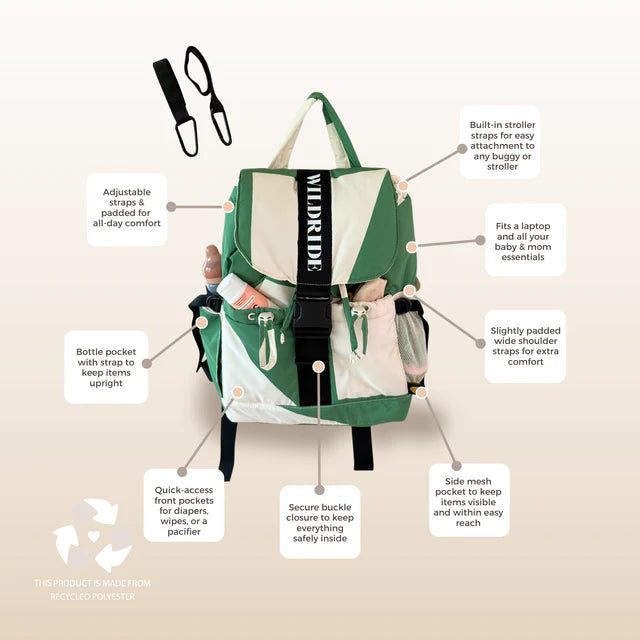 Wildride Backpack Green Graphic - Wildride
