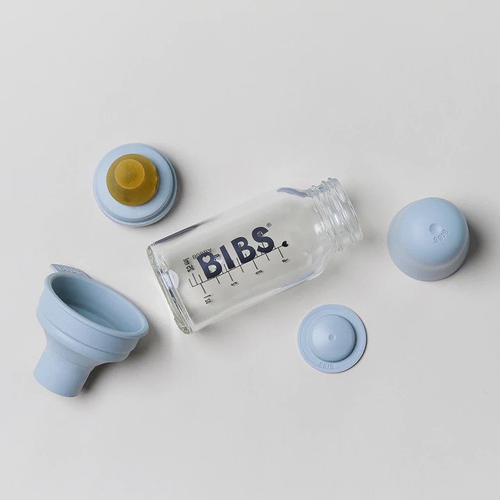Bibs Latex Glass Baby Bottle 110ml Sage